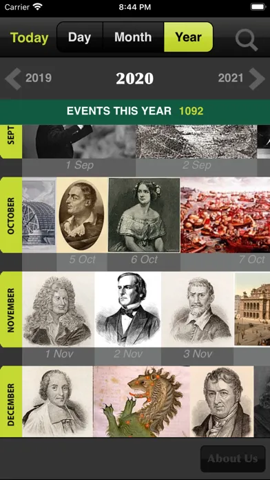 Tangkapan skrin Historica Calendar