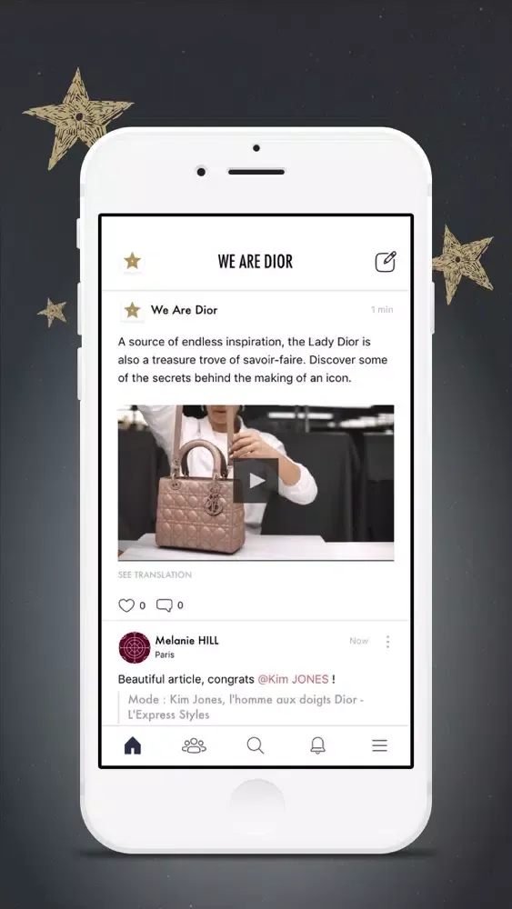 Capturas de tela do We Are Dior
