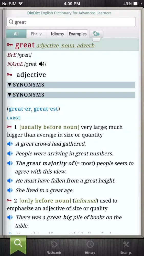 Capturas de pantalla de DioDict4 English Advanced Dict