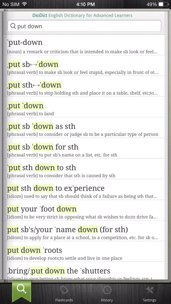 Capturas de pantalla de DioDict4 English Advanced Dict
