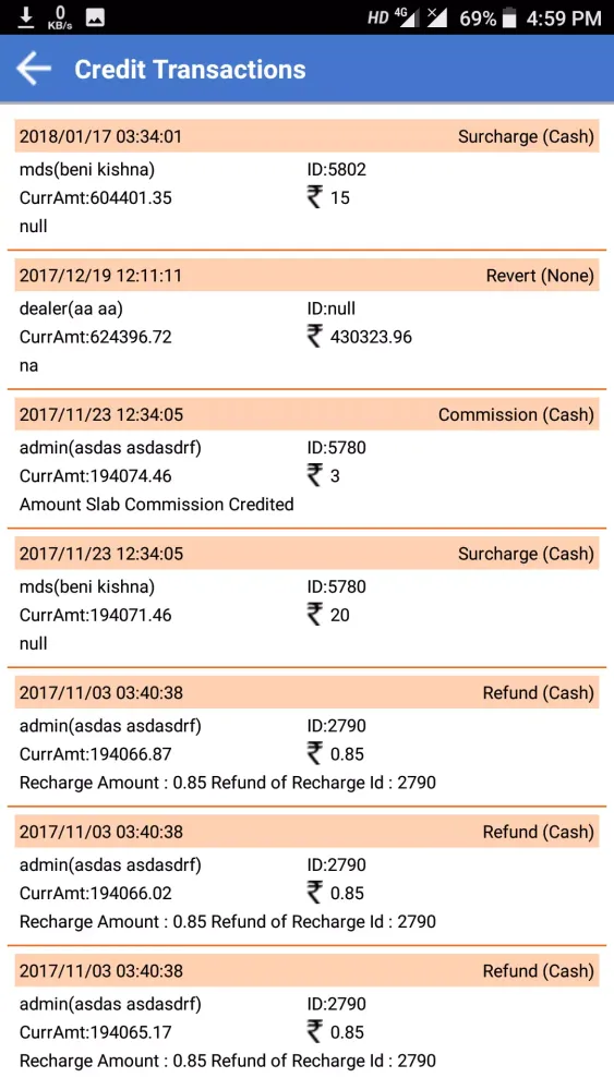 Bonrix Direct Recharge Commission Screenshots
