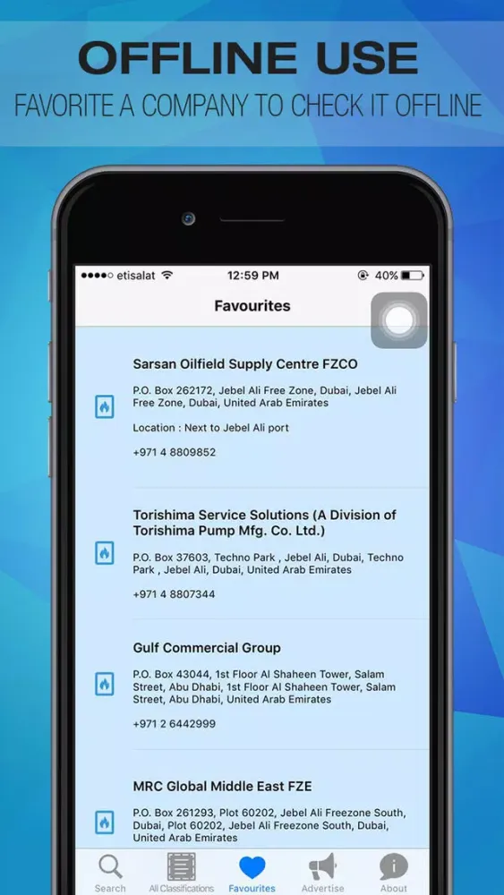 ภาพหน้าจอของ Oil and Gas Directory - Middle East