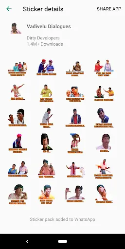 Ảnh chụp màn hình của Tamil Stickers for WhatsApp (W
