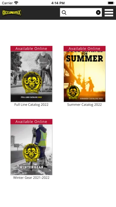 Capturas de tela do OccuNomix Safety Catalogs