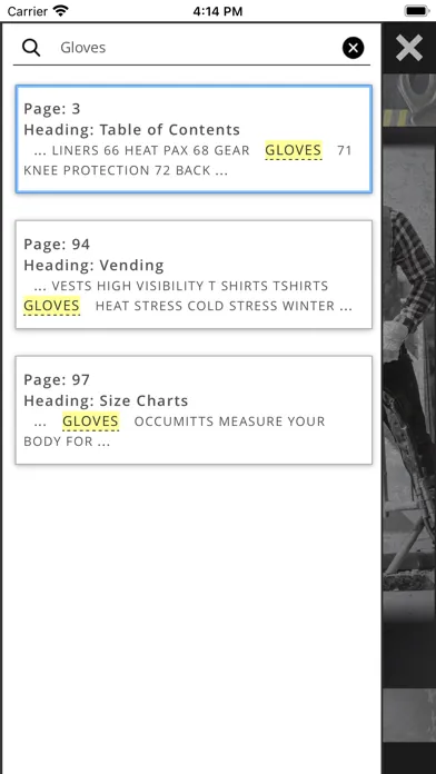 Capturas de tela do OccuNomix Safety Catalogs