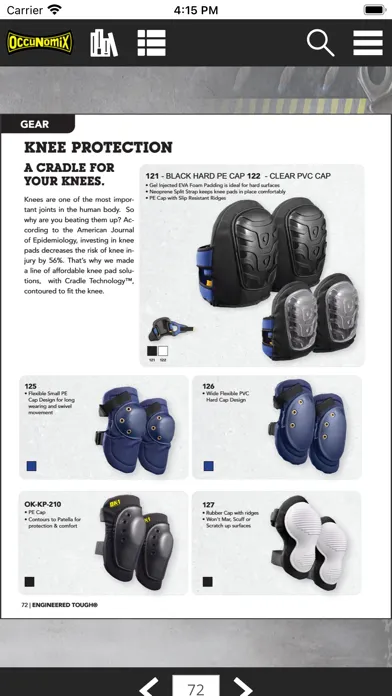 Capturas de tela do OccuNomix Safety Catalogs