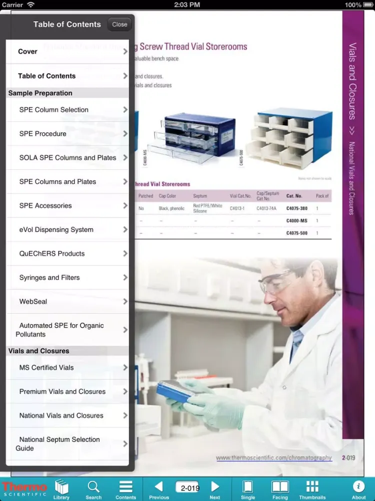 Thermo Scientific Chromatography Catalogs iPad 应用截图