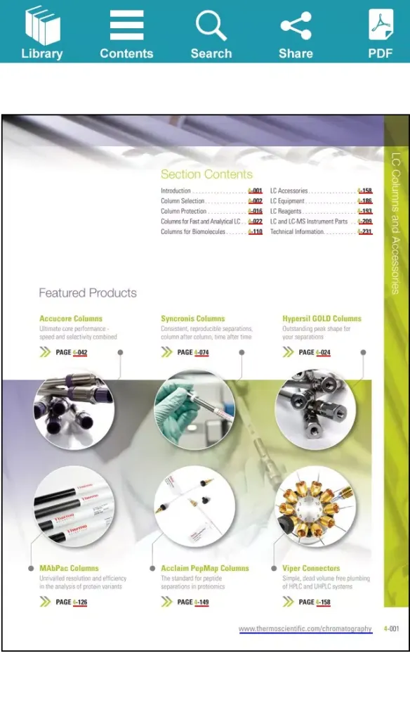 Thermo Scientific Chromatography Catalogs应用截图
