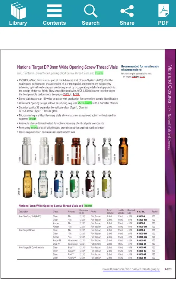 Thermo Scientific Chromatography Catalogs应用截图