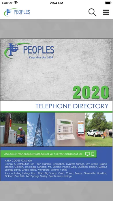 Captures d'écran de Peoples Telephone YP