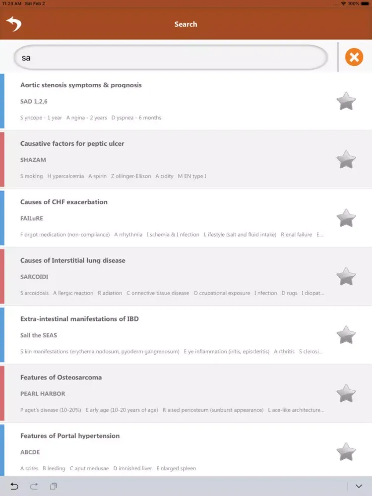 Capturas de pantalla de Clinic Pathology Mnemonics iPad 