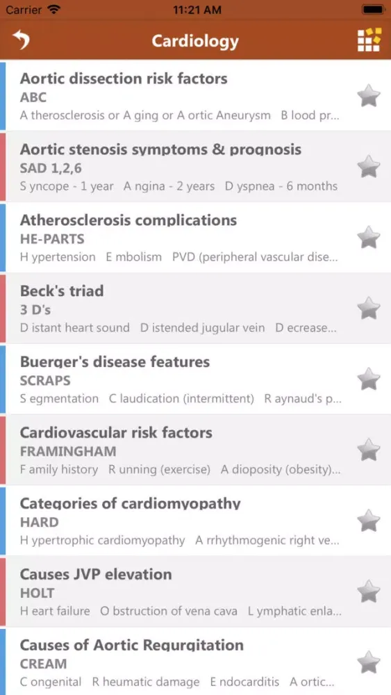 Capturas de pantalla de Clinic Pathology Mnemonics
