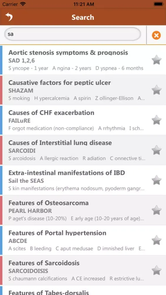 Capturas de pantalla de Clinic Pathology Mnemonics