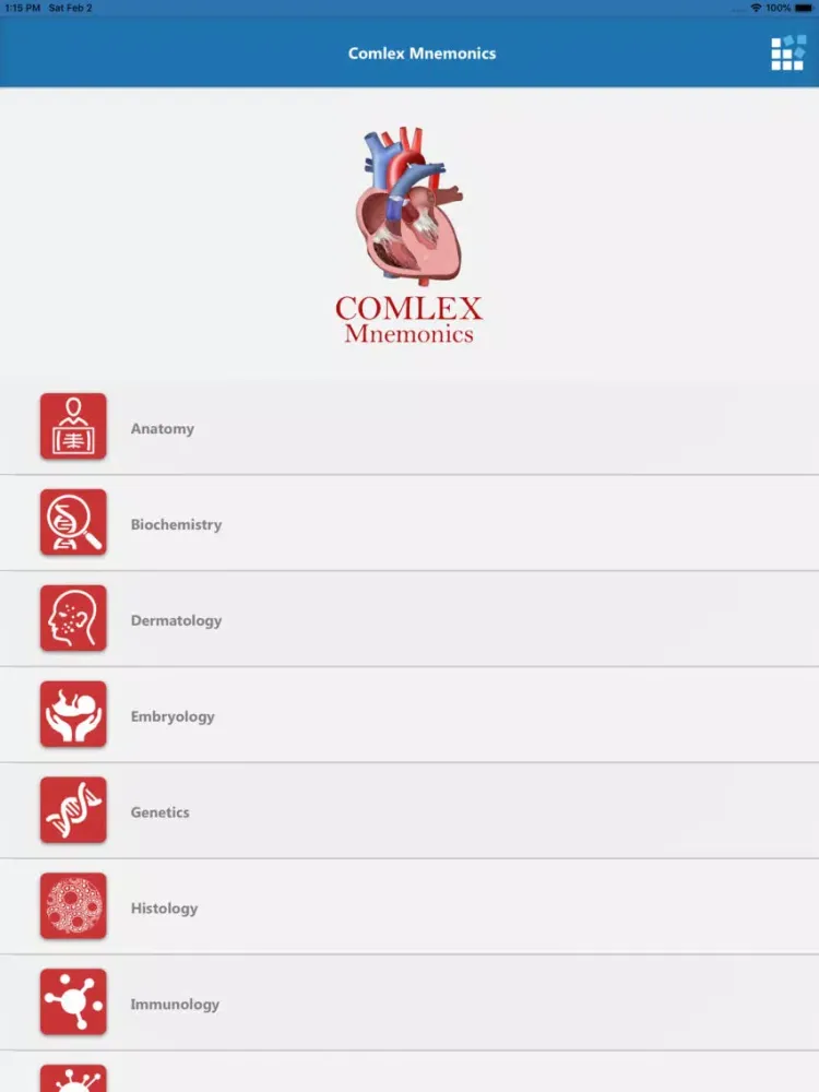 Captures d'écran de COMLEX Mnemonics iPad 