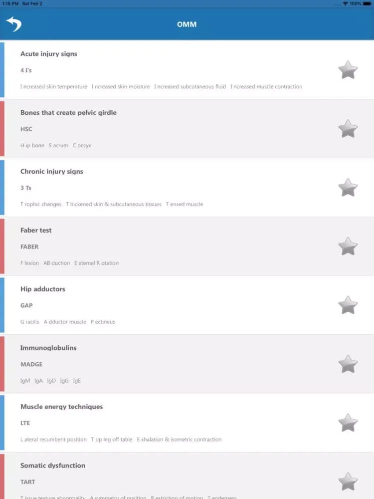 Captures d'écran de COMLEX Mnemonics iPad 