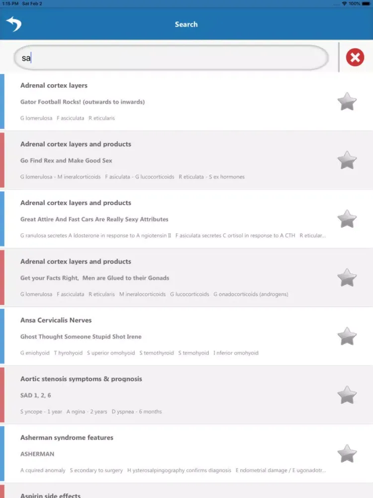 Captures d'écran de COMLEX Mnemonics iPad 