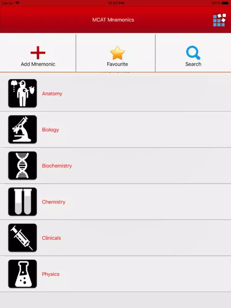 MCAT Mnemonics iPad 应用截图