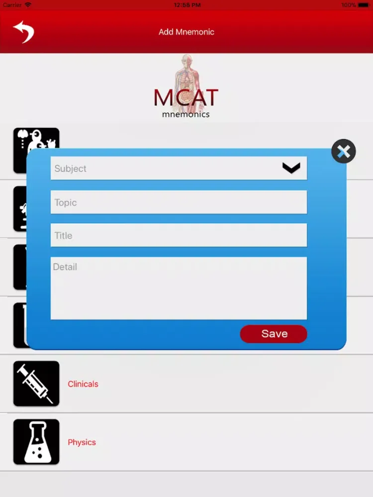 MCAT Mnemonics iPad 应用截图