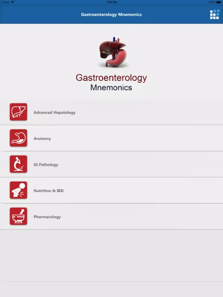 Captures d'écran de Gastroenterology Mnemonics iPad 