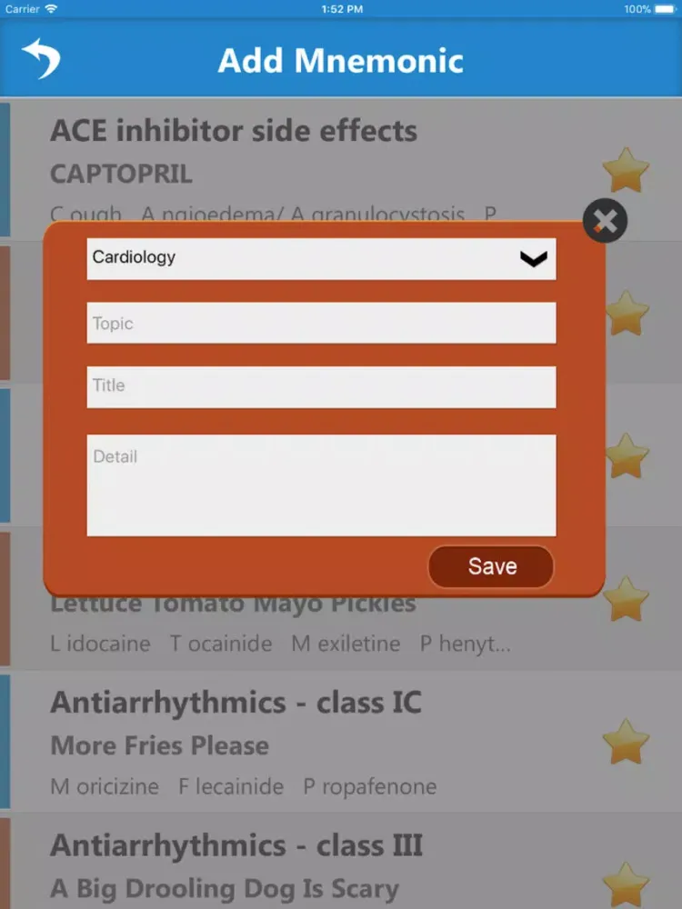 Tangkapan skrin Pharmacology Mnemonics iPad 