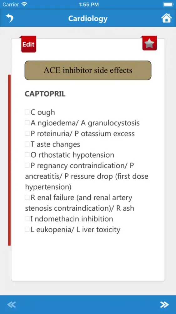 Tangkapan skrin Pharmacology Mnemonics