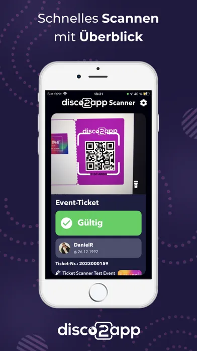 disco2app TicketScanner স্ক্রিনশট