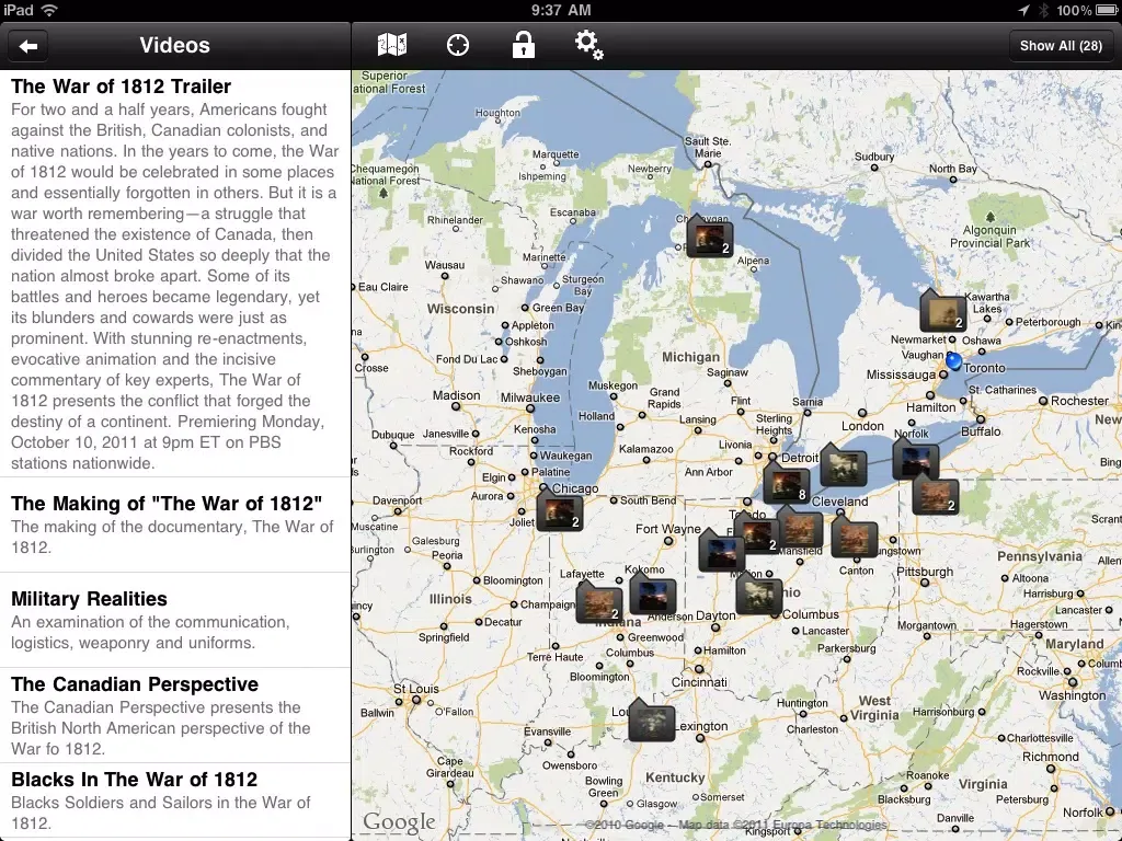 Capturas de pantalla de The War of 1812: Guide to Historic Sites for iPad iPad 