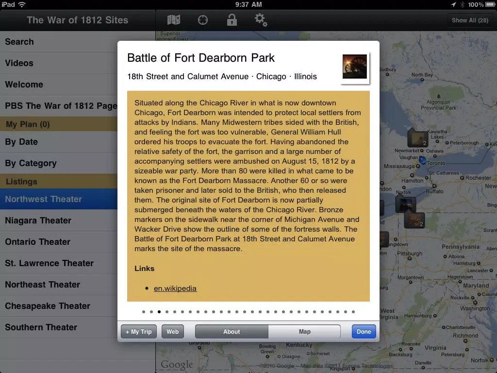 Capturas de pantalla de The War of 1812: Guide to Historic Sites for iPad iPad 