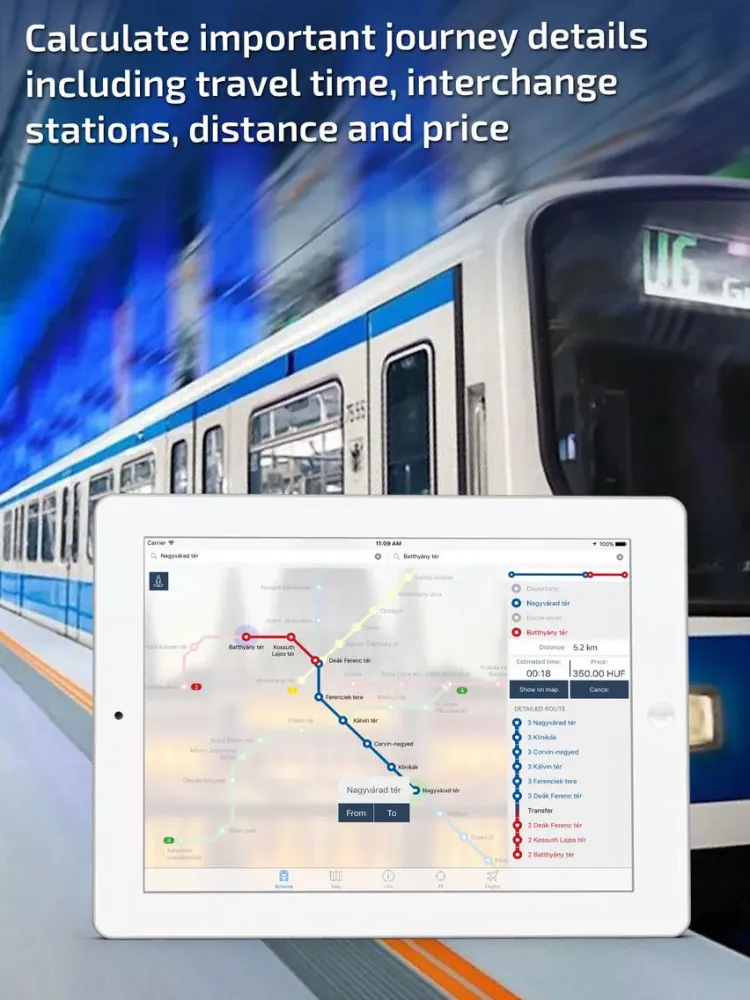 Captures d'écran de Budapest Metro Guide and Route Planner iPad 