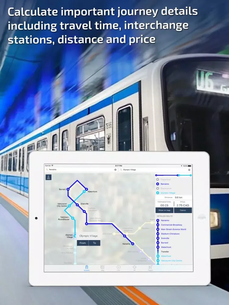 Vancouver Metro Guide and Route Planner iPad  Screenshots