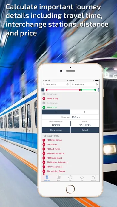 Washington DC Metro Guide and Route Planner Screenshots