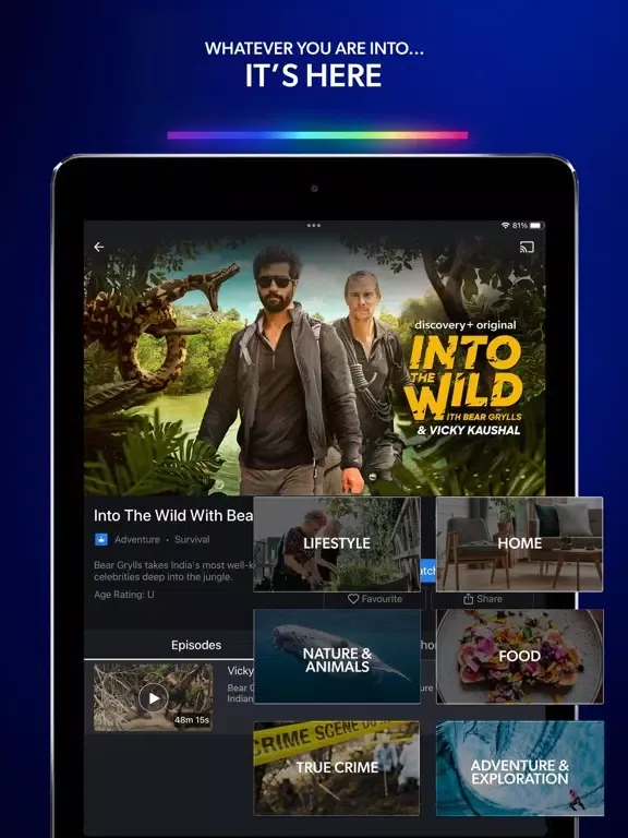 discovery+: Stream TV Shows iPad  Screenshots