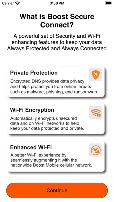 Capturas de pantalla de Boost Secure Connect