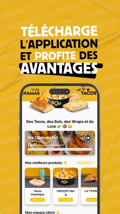 Tangkapan skrin Chamas Tacos