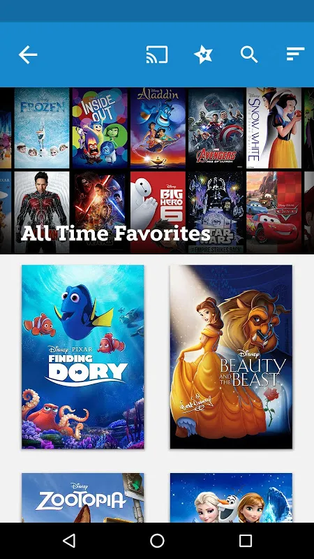 Capturas de tela do Disney Movies