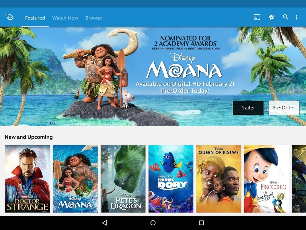 Capturas de tela do Disney Movies
