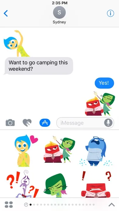 Tangkapan skrin Disney Stickers: Inside Out
