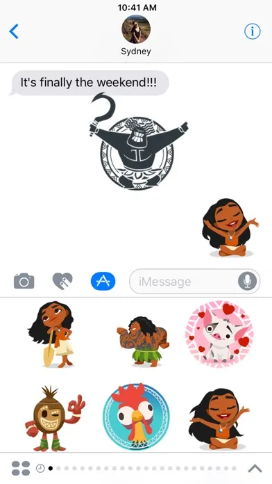 Tangkapan skrin Disney Stickers: Moana