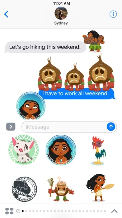 Tangkapan skrin Disney Stickers: Moana