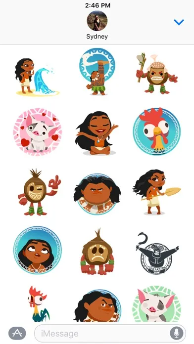 Tangkapan skrin Disney Stickers: Moana