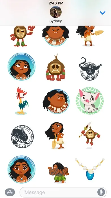 Tangkapan skrin Disney Stickers: Moana