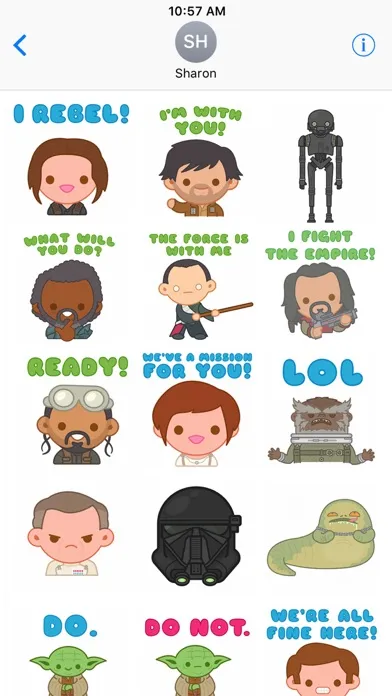 Capturas de tela do Star Wars Stickers2