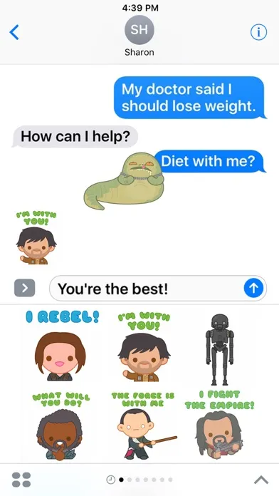 Capturas de tela do Star Wars Stickers2