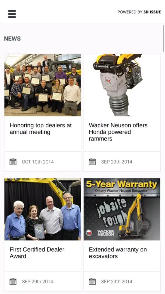 Wacker Neuson Hub スクリーンショット
