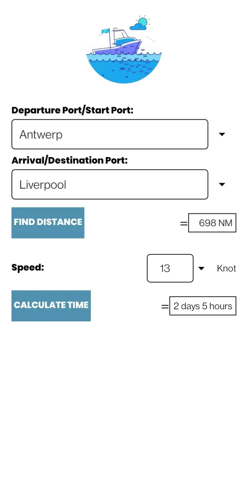 Screenshot di Port To Port Distance