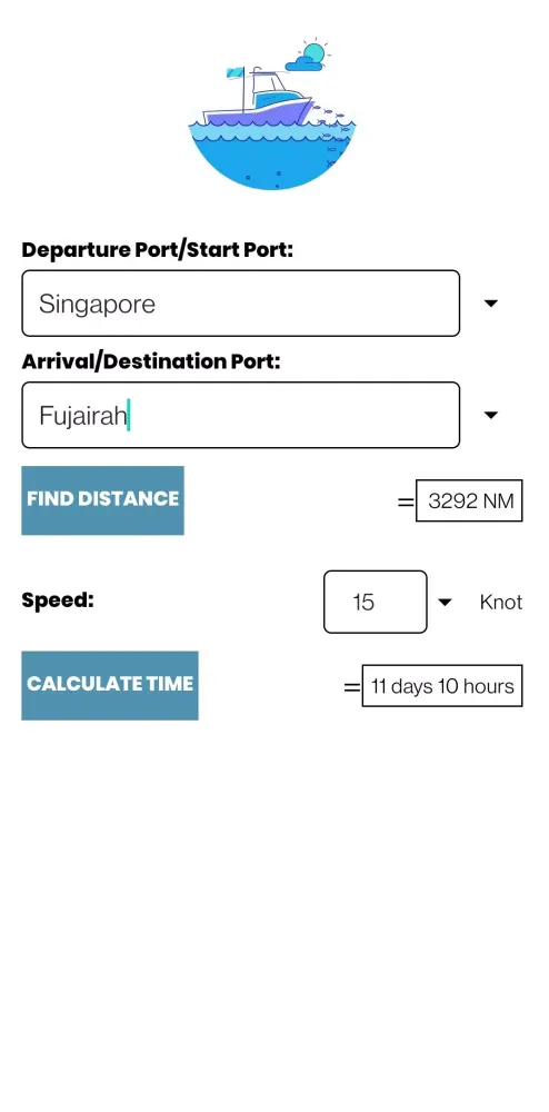 Screenshot di Port To Port Distance
