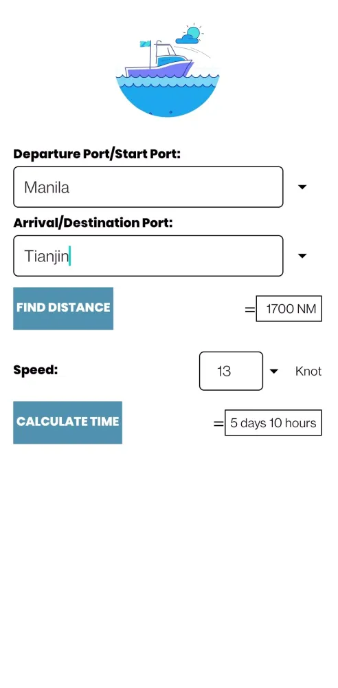 Screenshot di Port To Port Distance
