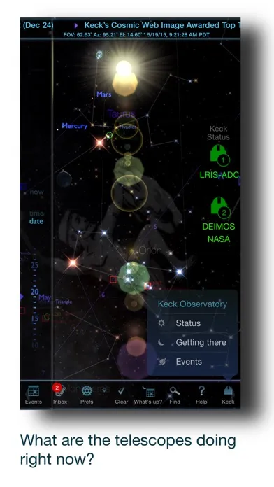 ภาพหน้าจอของ KeckWatch