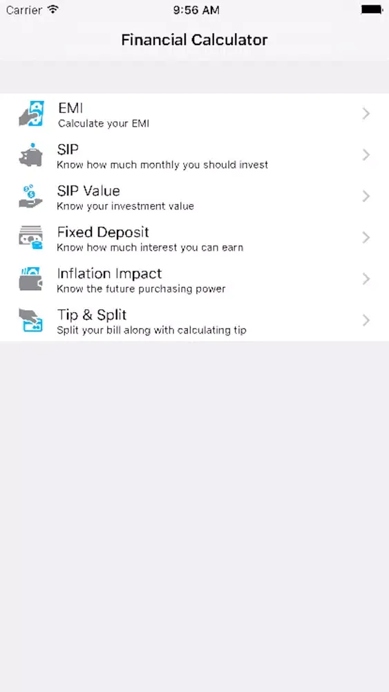 Capturas de tela do FinCal - Financial Calculator