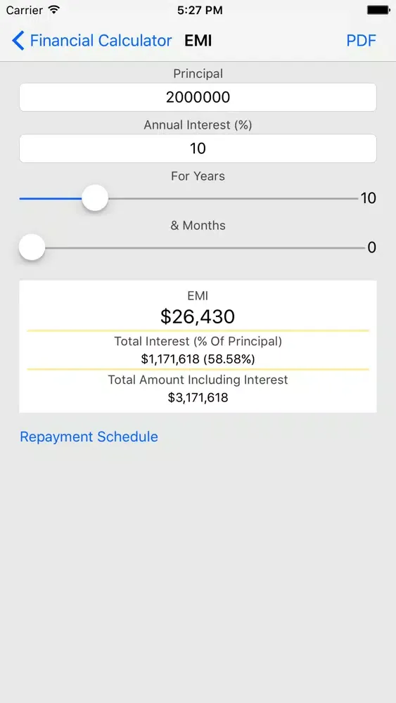 Capturas de tela do FinCal - Financial Calculator